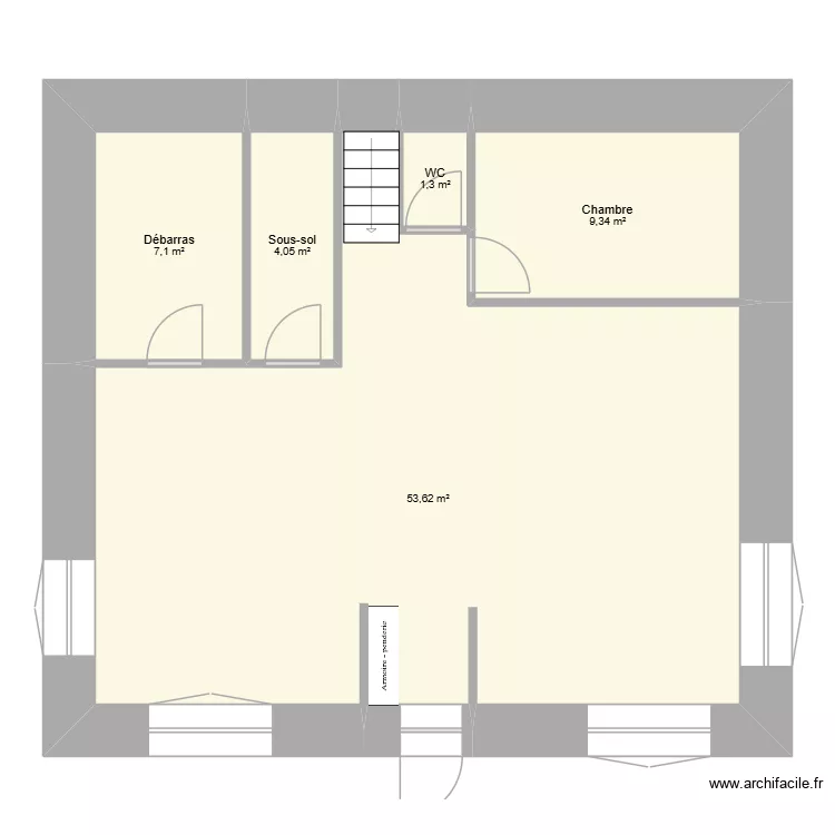 Maison la B&eacute;zonie. Plan de 5  et 75 m²