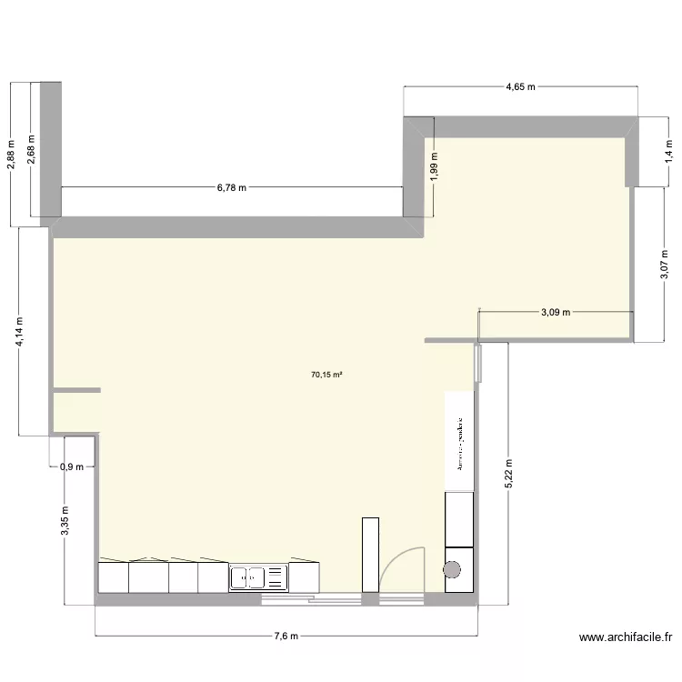 Module 9 Entrée. Plan de 1 et 70 m² Module 9 Entrée. Plan de 1 et 70 m²