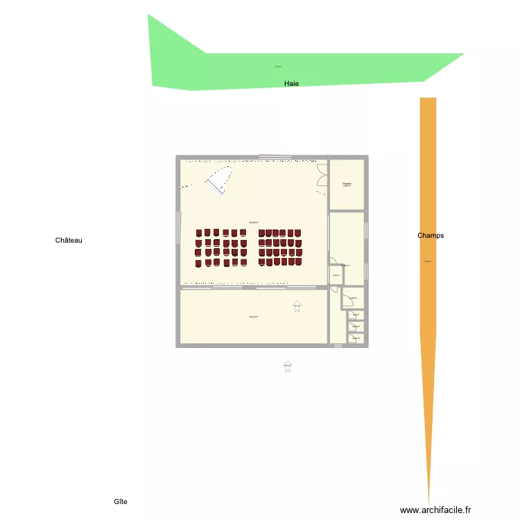 salle gite avec sanitaires carr&eacute;e 4. Plan de 