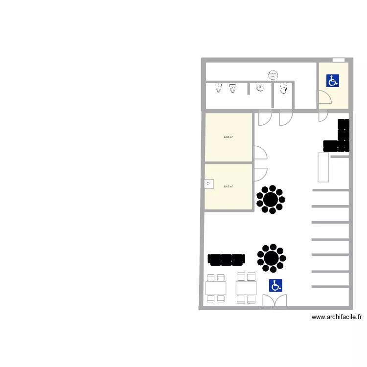 Okaidi. Plan de 3 Pièces et 23 m²