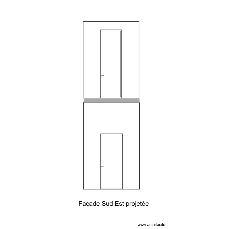fa&ccedil;ade Sud Est projet&eacute;e. Plan de 0 pièce et 0 m2