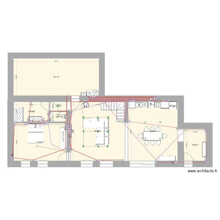 plan cablage. Plan de 11 pièces et 177 m2