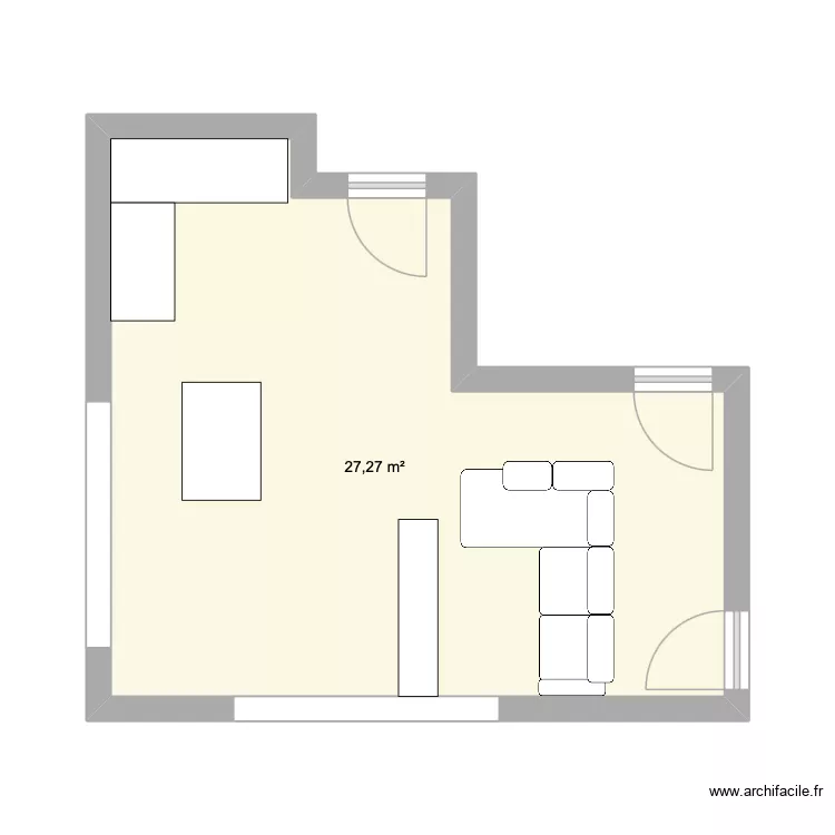 Appart. Plan de 1  et 27 m²