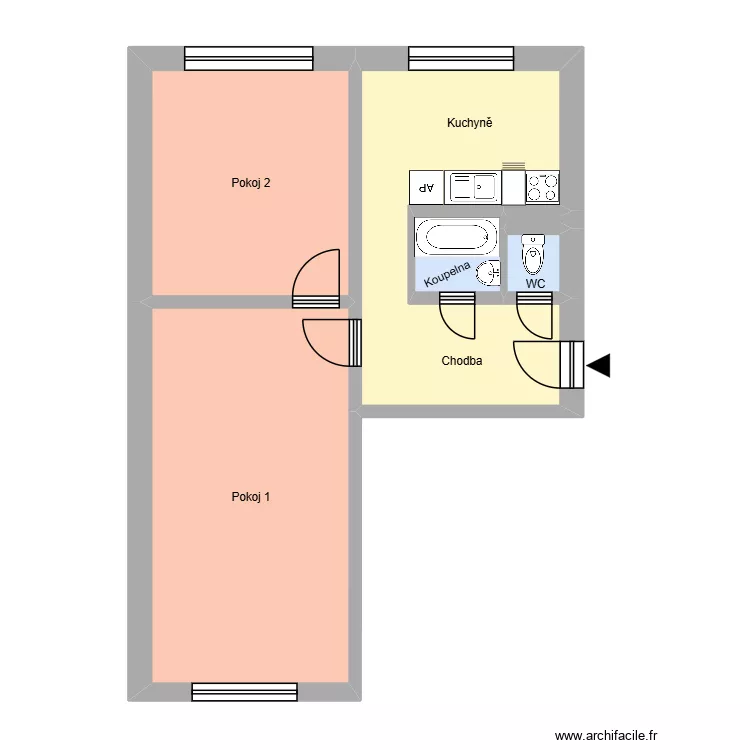Dlouh&aacute; tř&iacute;da 489, byt 3. Plan de 10  et 175 m²