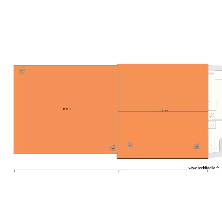Plan facade. Plan de 10  et 175 m²
