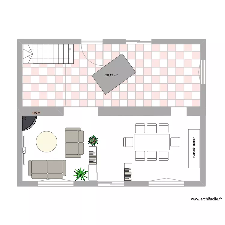 mouen rdc 2. Plan de 1 Pièce et 29 m²