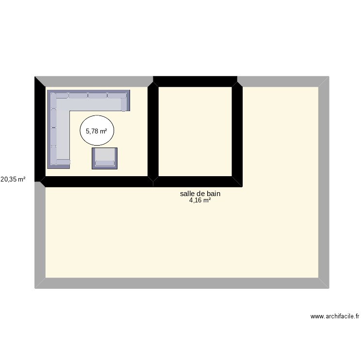 la maison12345. Plan de 3 pièces et 30 m2
