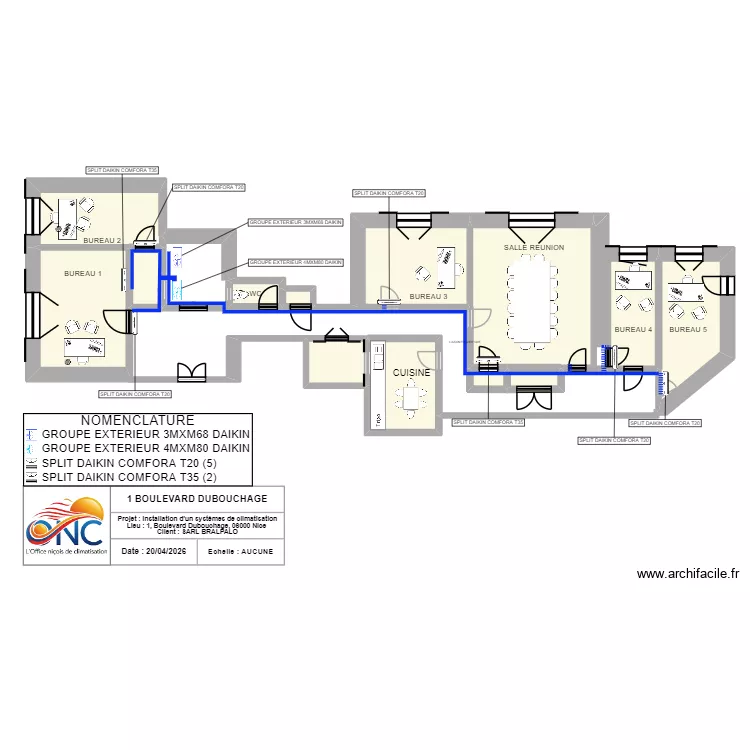 DUBOUGHAGE. Plan de 13  et 124 m²