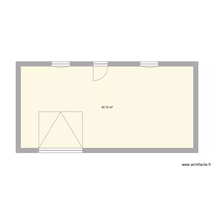 garage. Plan de 1  et 43 m²