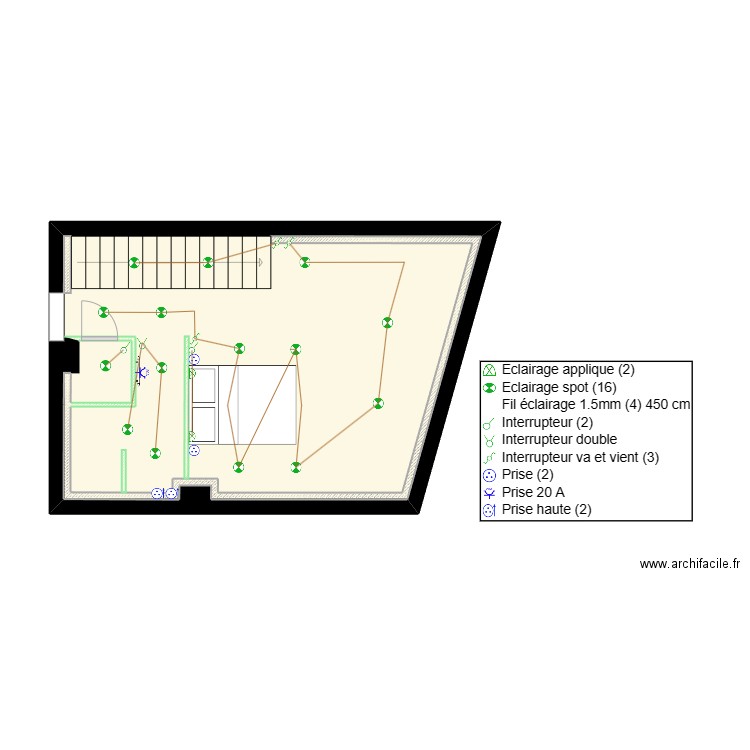 BERGEY 2éme Etage Electrique. Plan de 1 pièce et 31 m2