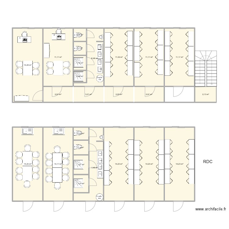 LEGENDRE CHANTIER LYON 8. Plan de 25 pièces et 169 m2