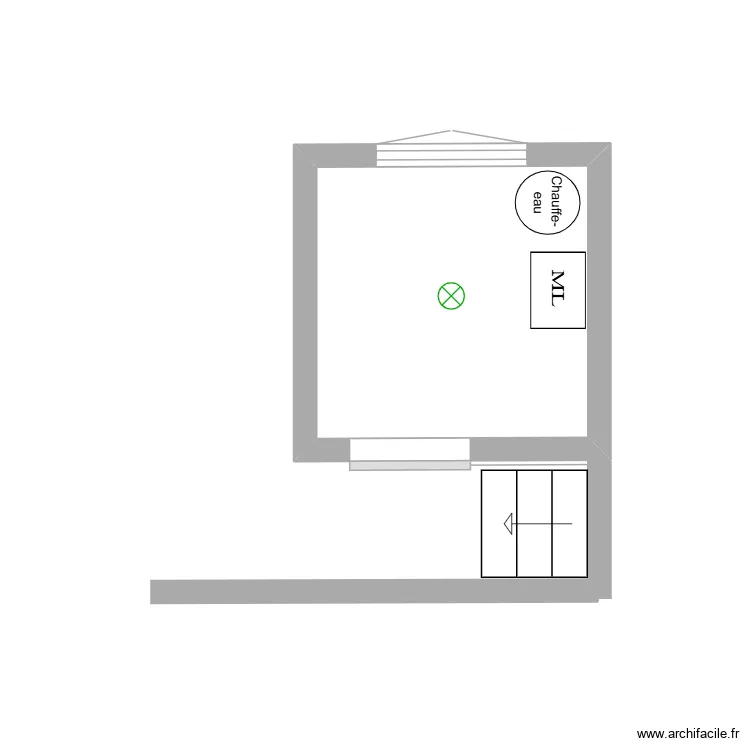 buanderie. Plan de 1 Pièce et 3 m²