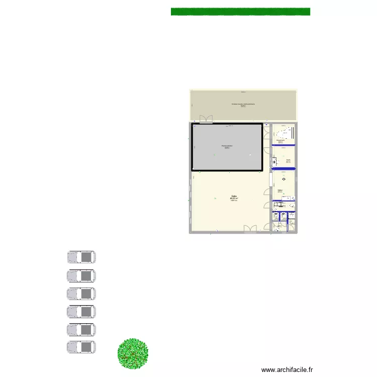 salle r&eacute;p&eacute;tition  vers avril 25 avec studio bis. Plan de 