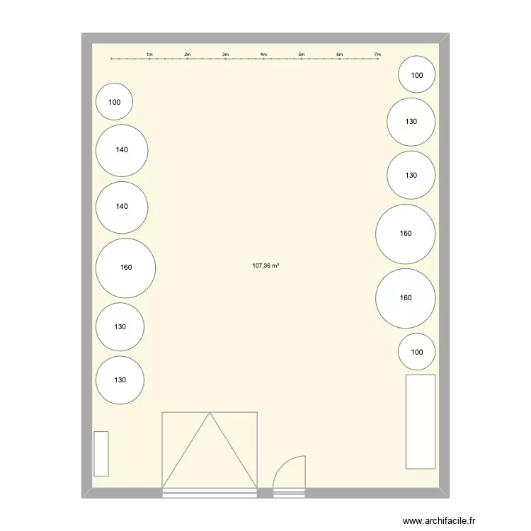 CUVERIE. Plan de 1  et 107 m²