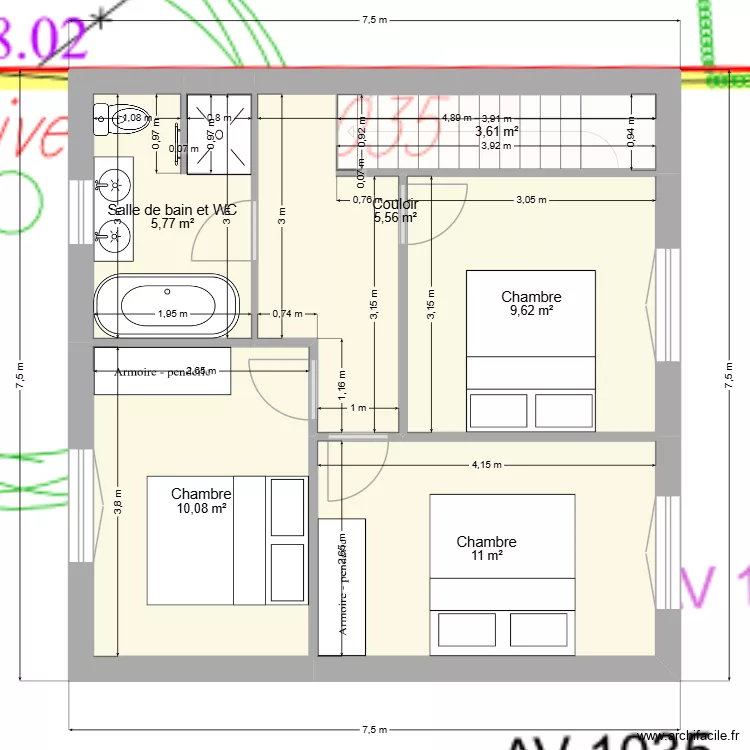 Cerisier vSmall. Plan de 11  et 96 m²