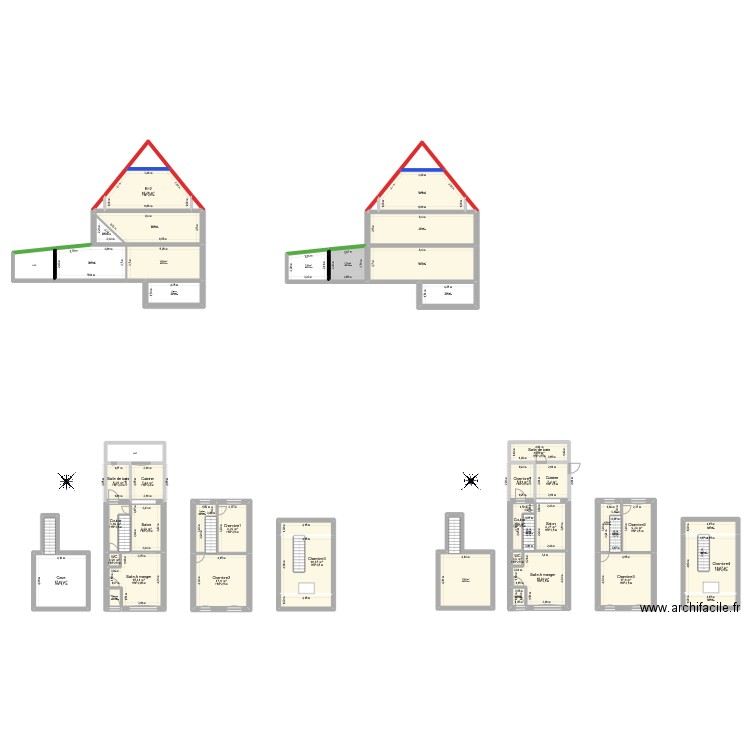 Boudjaoui. Plan de 55 pièces et 447 m2
