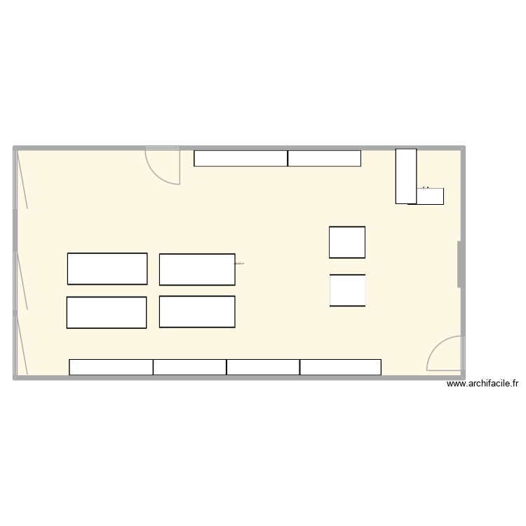Orange et pastel. Plan de 1 pièce et 447 m2