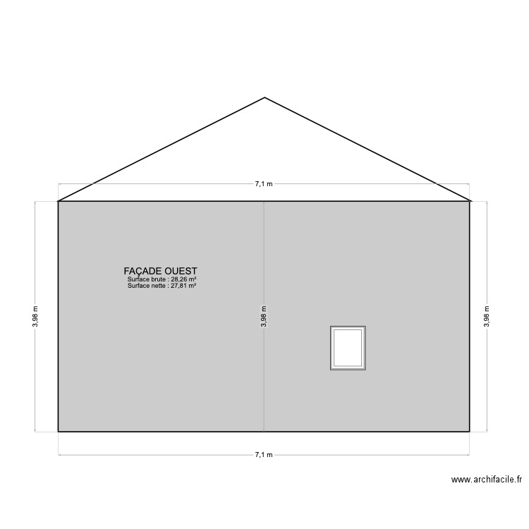 DE ALMEIDA  FACADE OUEST. Plan de 0 pièce et 0 m2
