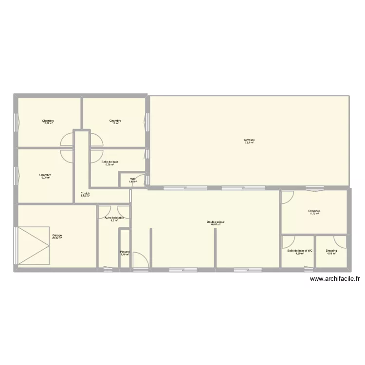 plan Crosson. Plan de 14 pièces et 217 m²