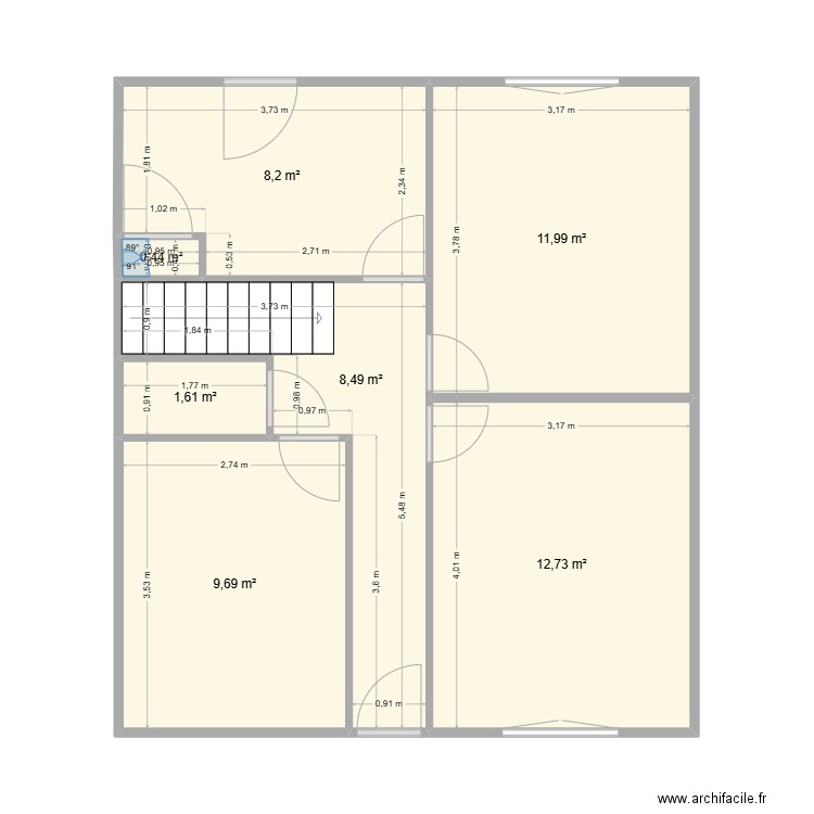 Erquy RDC. Plan de 7 pièces et 53 m2