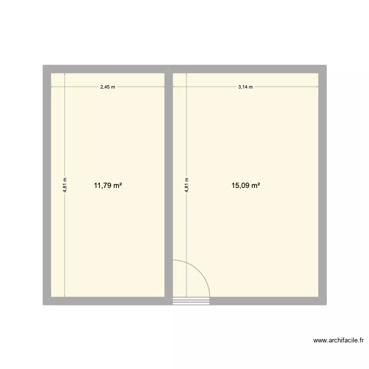 46 1er etage. Plan de 5 et 45 m² 46 1er etage. Plan de 5 et 45 m²