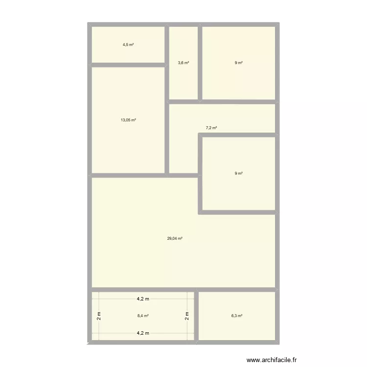 Libellule MV6 - Plan B4. Plan de 9  et 90 m²
