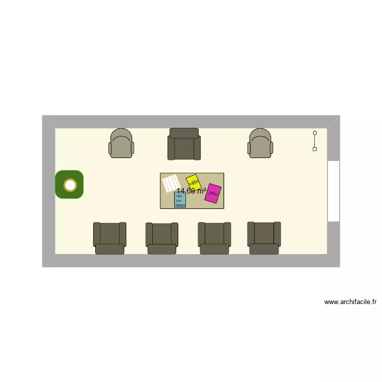 espace d\"accueil. Plan de 1 pièce et 15 m² espace d\"accueil. Plan de 1 pièce et 15 m²
