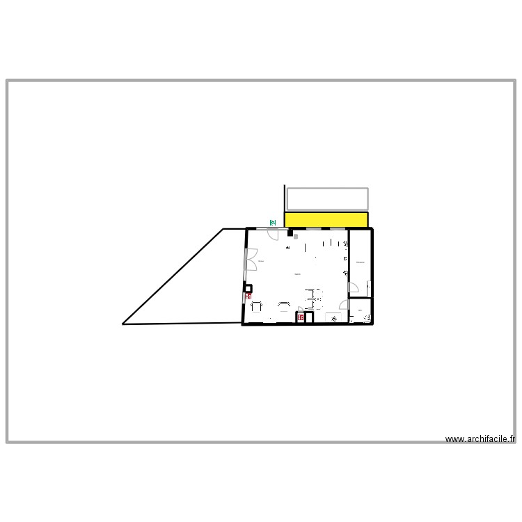 barber shop. Plan de 9 pièces et -379 m2