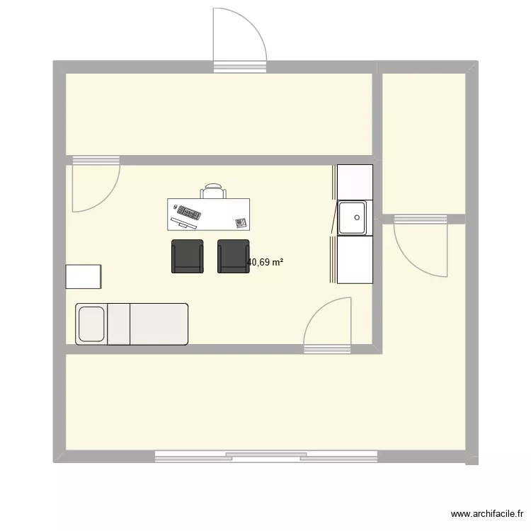 SCI BEAUTE. Plan de 1 Pièce et 41 m²