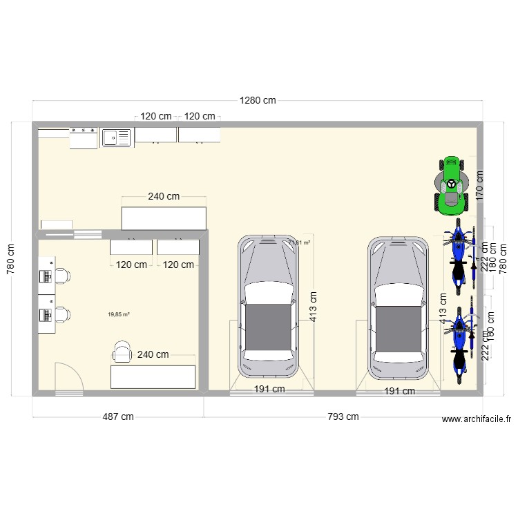 GARAGE. Plan de 0 pièce et 0 m2
