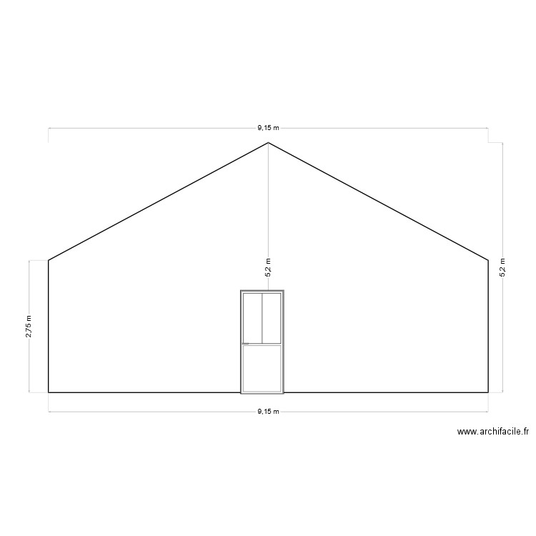 facade sud. Plan de 0 pièce et 0 m2