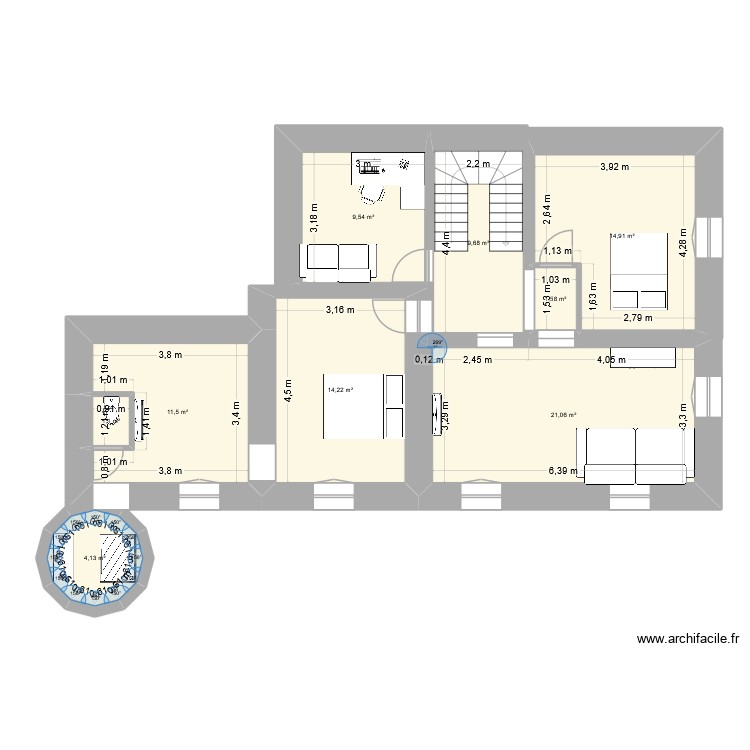 1er. Plan de 0 pièce et 0 m2