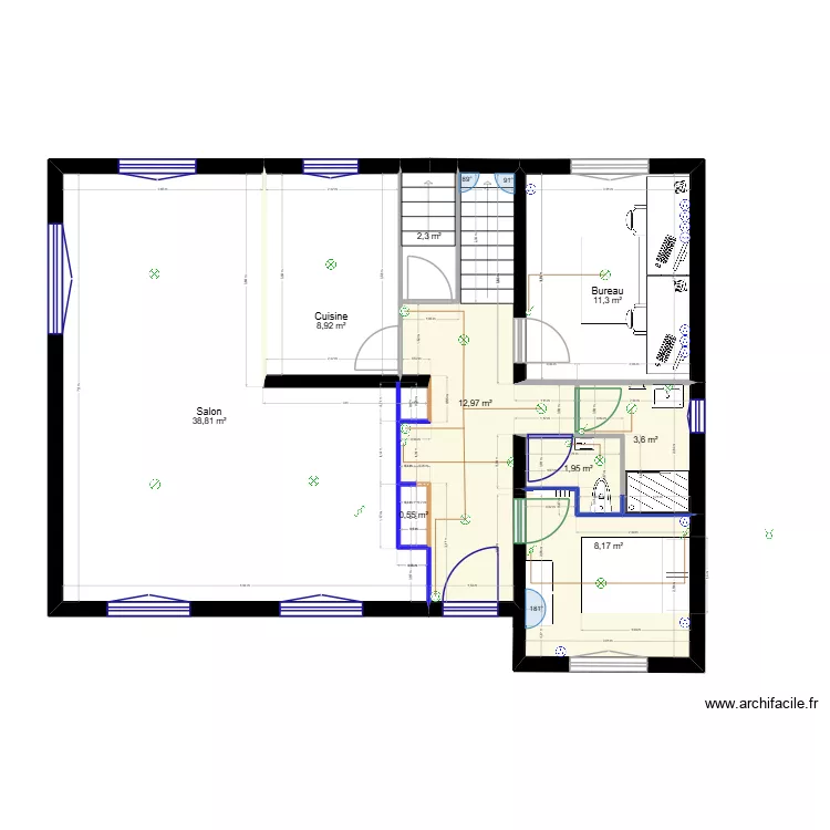RDC - Am&eacute;nagement modif elec. Plan de 9  et 89 m²