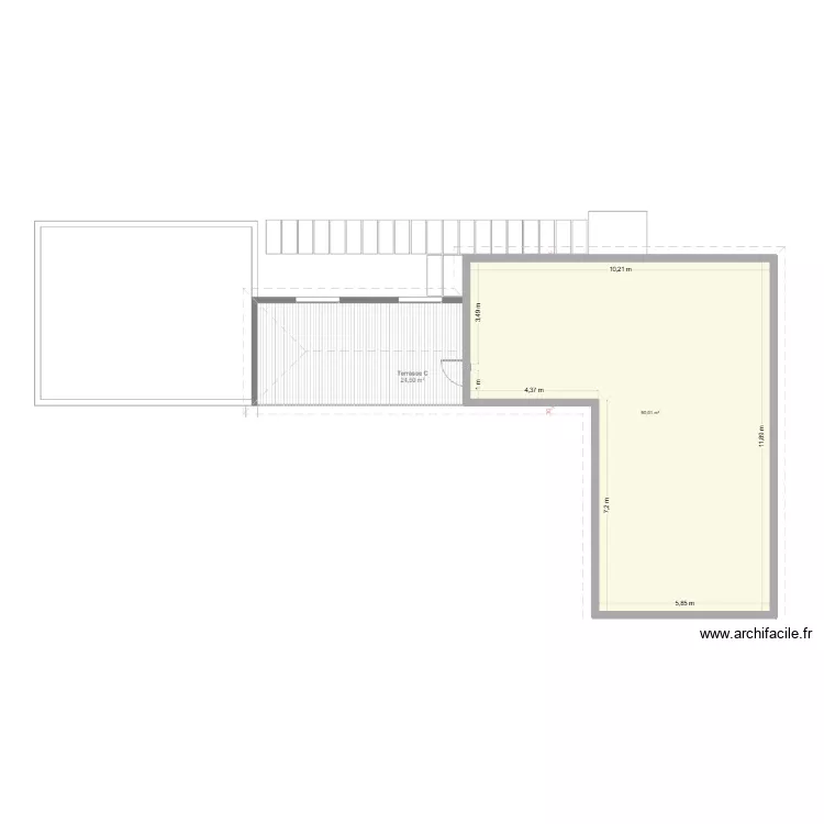 villa gounand r+1. Plan de 1 Pièce et 90 m²