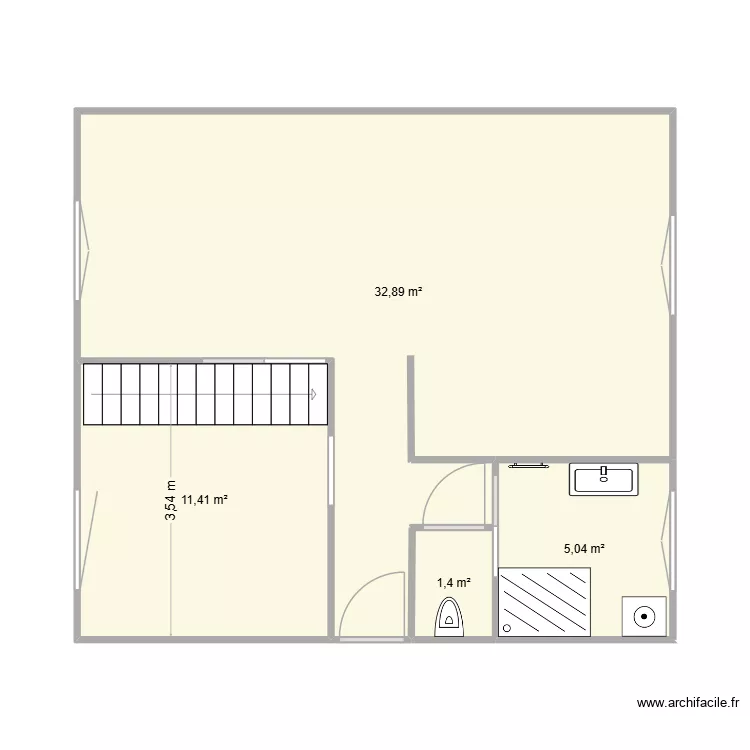 Existant!!. Plan de 4  et 51 m²