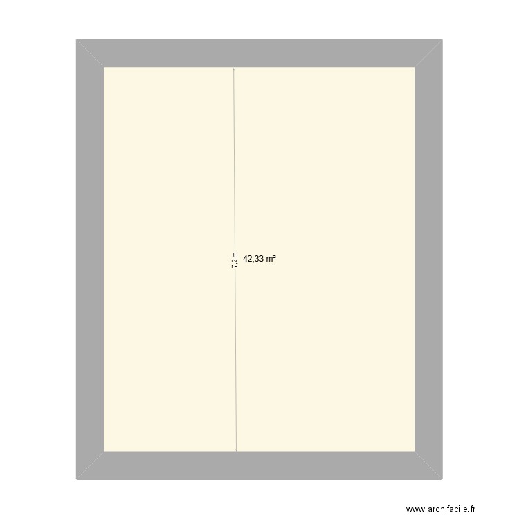 2ème étage. Plan de 1 pièce et 42 m2