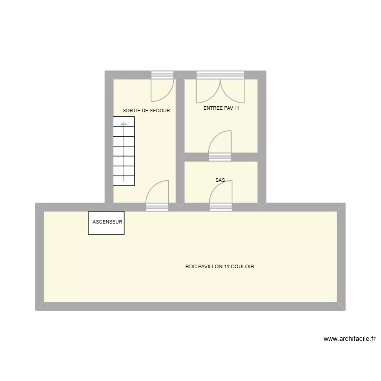 CAULIER RDC PAV 11. Plan de 4  et 27 m²