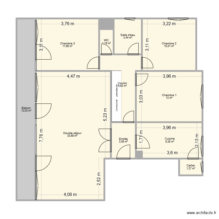 DA silva. Plan de 13 pièces et 104 m2