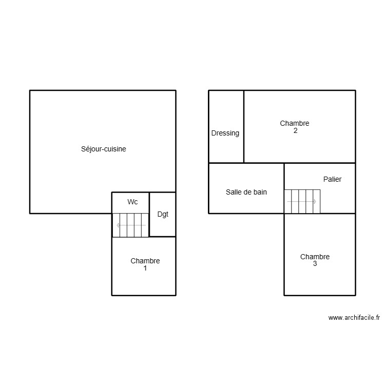 ROSPORDEN JAMET 1ER. Plan de 9 pièces et 53 m2