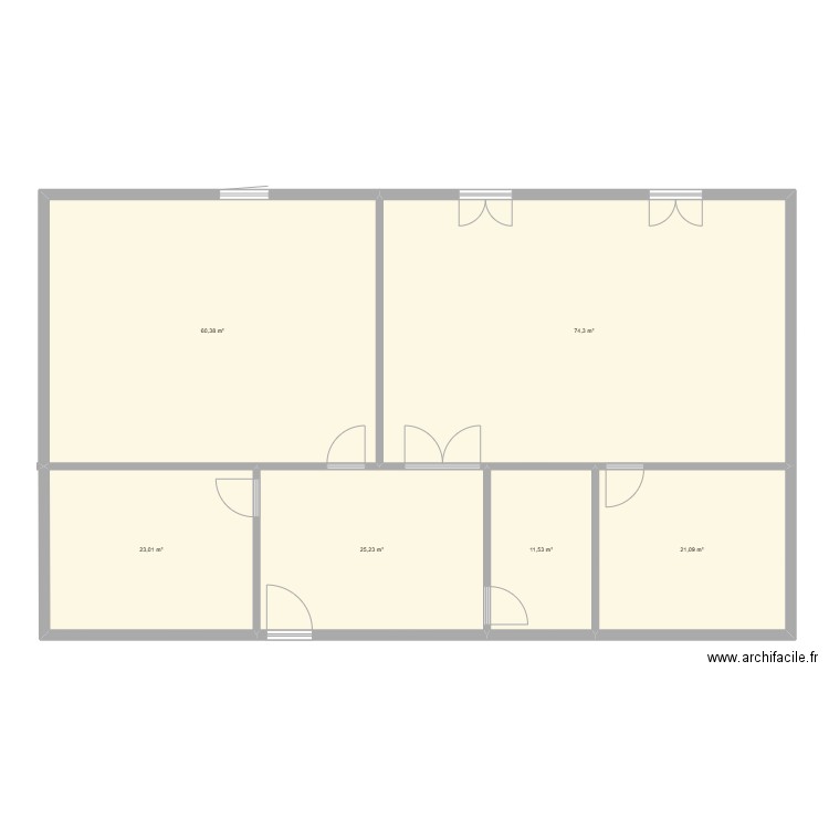 lycée projet. Plan de 6 pièces et 216 m2