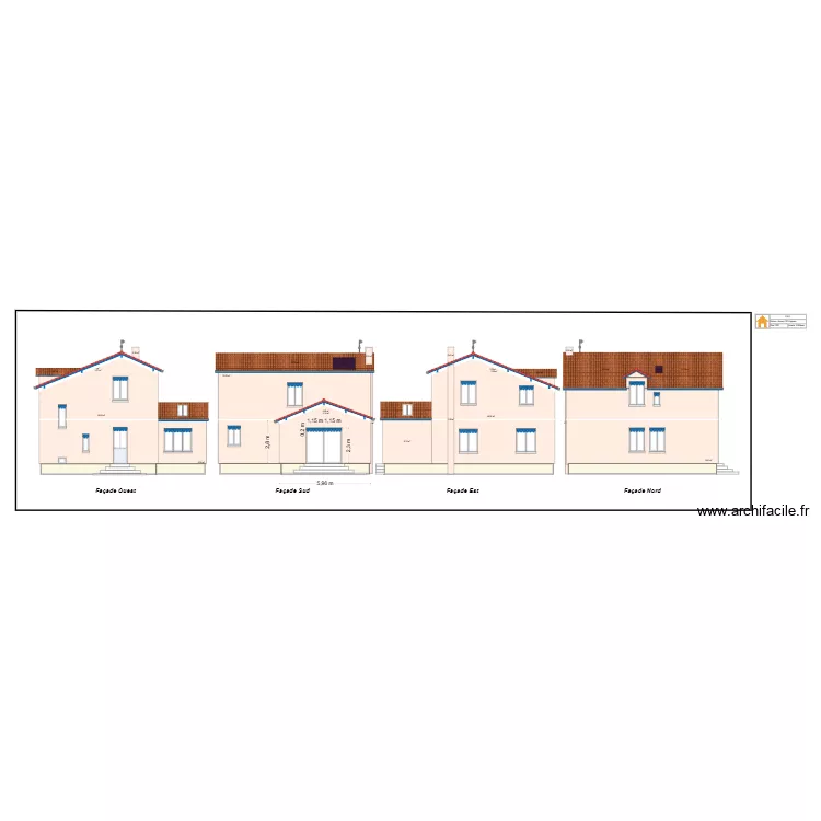 Projet simple :-) - Toutes fa&ccedil;ades pour DP. Plan de 