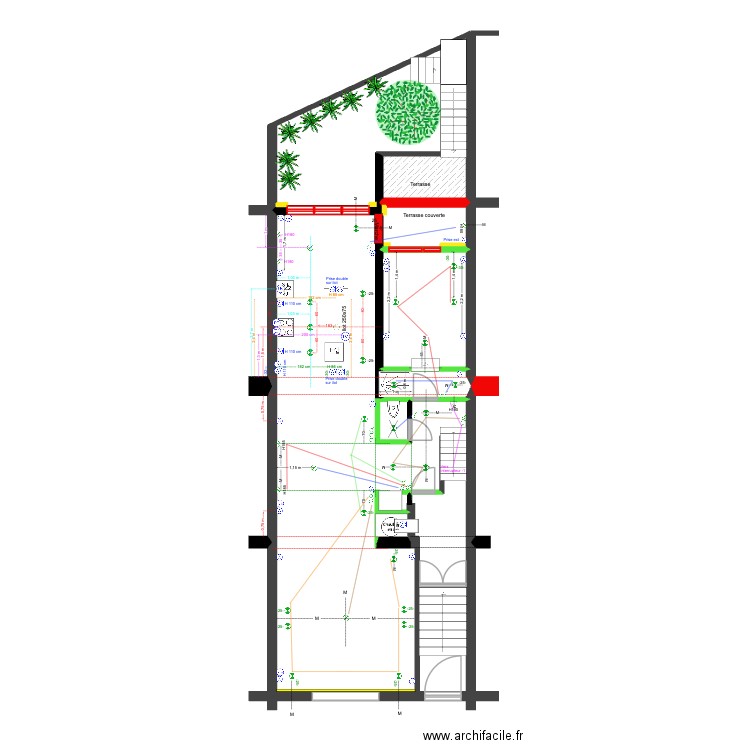 BAUCQ 77 Bel étage Electricité. Plan de 7 pièces et 100 m2