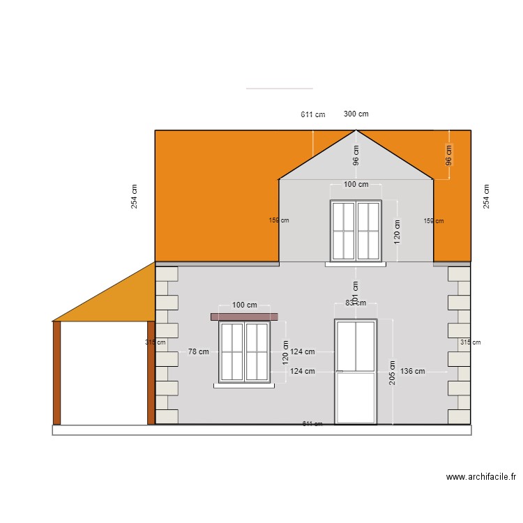 dependance facade 2 nord projetée. Plan de 0 pièce et 0 m2