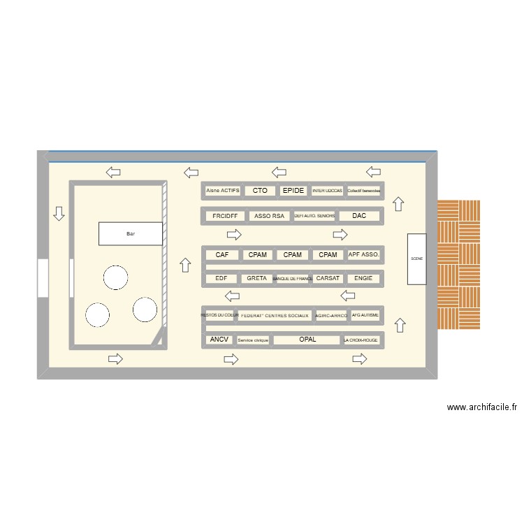 FORUM SOLIDAIRE. Plan de 29 pièces et 55 m2