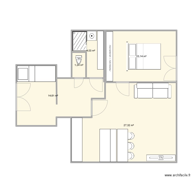 JU DINARD NEW2. Plan de 5 pièces et 60 m2