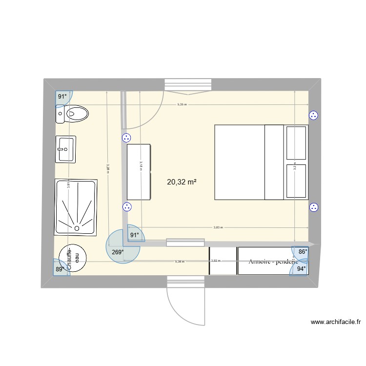 Chambre bas. Plan de 0 pièce et 0 m2