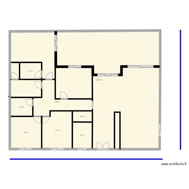 plan walid modifié. Plan de 9 pièces et 226 m2