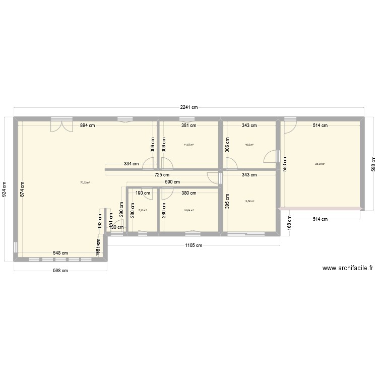 SARLAT 176 03. Plan de 7 pièces et 150 m2