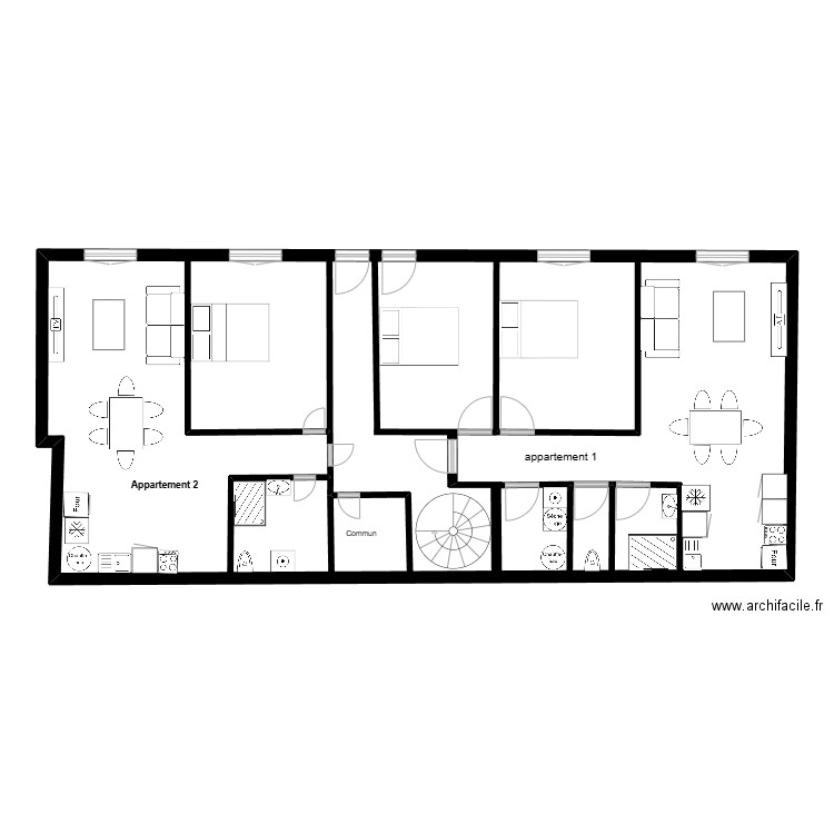 pontivy rez de cour. Plan de 1 pièce et 131 m2