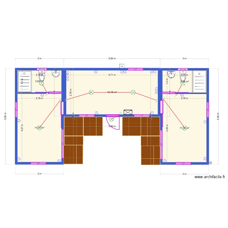 Plan générale - TRAVAN Olivier. Plan de 5 pièces et 47 m2